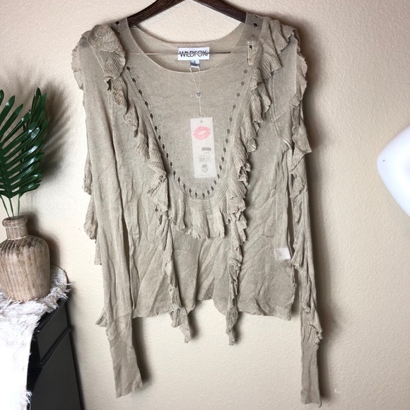 Wildfox II Ruffle Camilla Sweater NWT - Picture 2 of 7